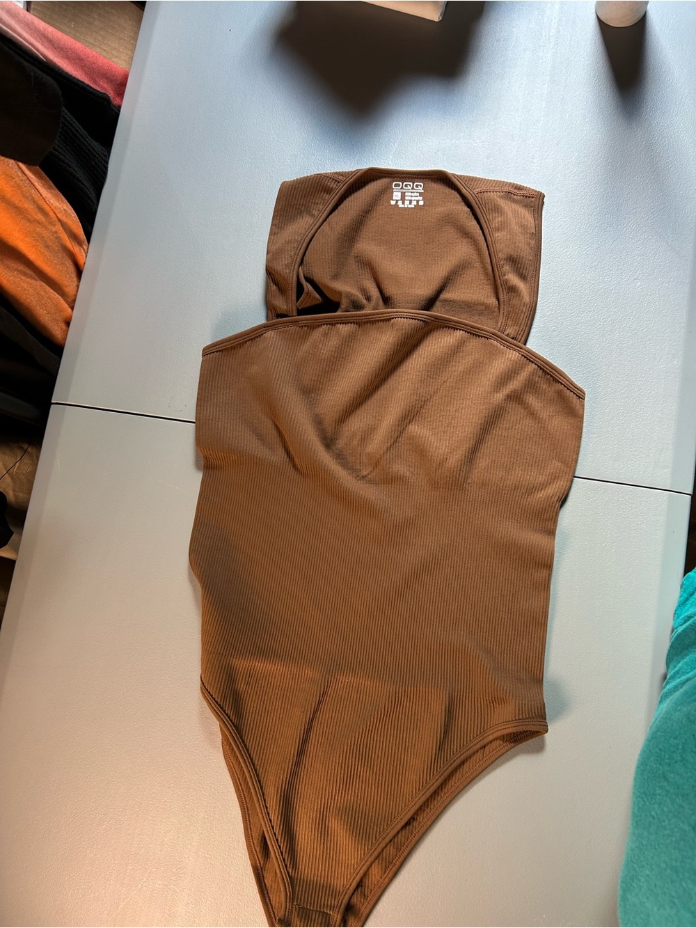 Brown/Camel Ribbed One-Piece Bodysuit